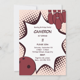 Convite de aniversário 11 boliche