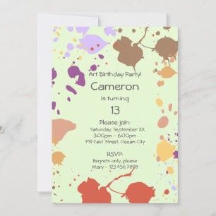 Convite de aniversário 13 de pintura