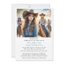 Convite de aniversário 15 de Cowgirl Ocidental