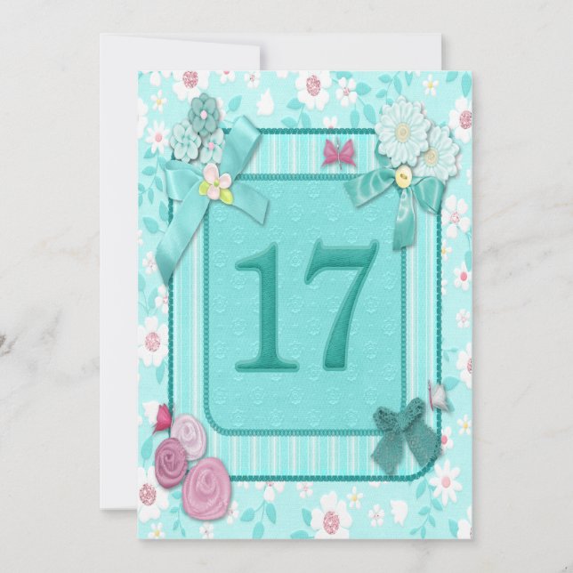 convite de aniversário 17º (Frente)