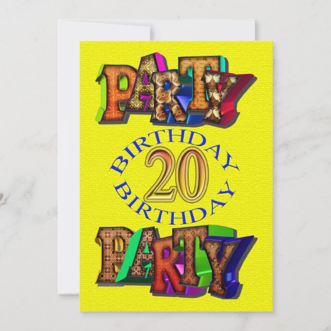 convite de aniversário 20 (Frente)