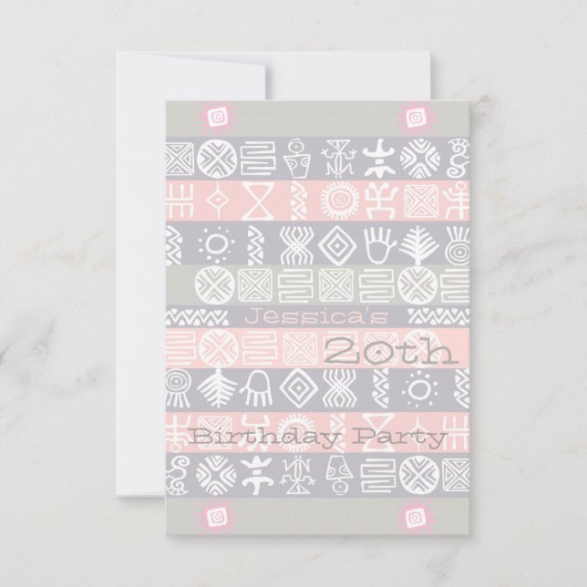 Convite de aniversário 20 étnico (Frente)