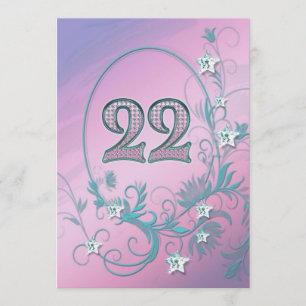 Convite de aniversário 22 anos velho