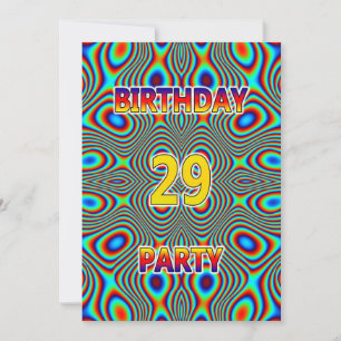 Convite de aniversário 29 Psicodélico