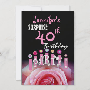 Convite de aniversário 40º SURPRESE Personalizad