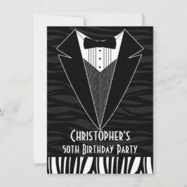 Convite de aniversário 50º de Black Tuxedo Men