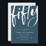 Convite de aniversário 50º Elegante Moderno<br><div class="desc">Convite de aniversário 50º Elegante Moderno</div>