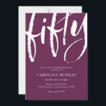 Convite de aniversário 50º Elegante Moderno<br><div class="desc">Convite de aniversário 50º Elegante Moderno</div>