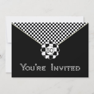 CONVITE DE ANIVERSÁRIO 50º - ENVELOPE PRETO/QUEN