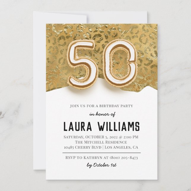 convite de aniversário 50 (Frente)