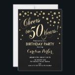 convite de aniversário 50 - Dourado Preto<br><div class="desc">design de Elegante de 50º Convite de aniversário em ouro brilhante falso e preto. Anima-te a 50 anos!</div>
