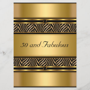 Convite de Aniversário 50 e Fabuloso Dourado