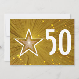 Convite de aniversário '50' Estrela de Ouro
