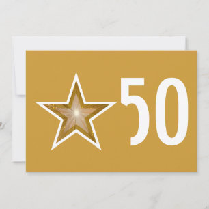 Convite de aniversário '50' estrela dourada
