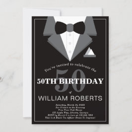 convite de aniversário 50, Tuxedo