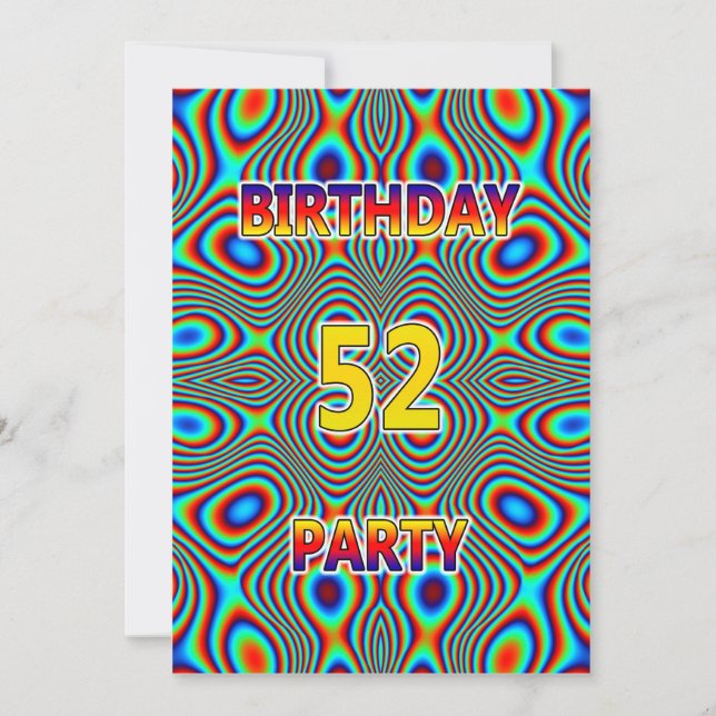 Convite de aniversário 52º Psicodélico (Frente)