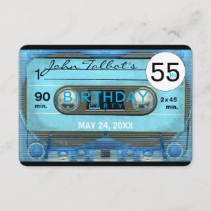 Convite de aniversário 55º de áudio T4 retrô