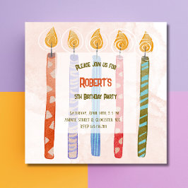 Convite de aniversário 5 de Cinco Velas para Crian