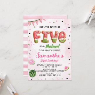 Convite de aniversário 5 de melancia