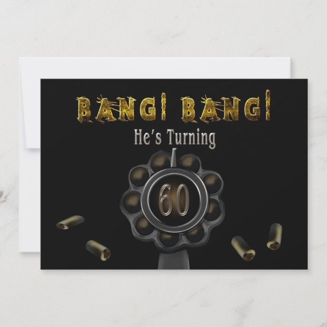 CONVITE DE ANIVERSÁRIO - 60º - BANG BANG! (Frente)