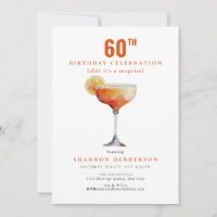 Convite de aniversário 60º Bebida Estipulada