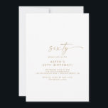Convite de aniversário 60º Script Dourado moderno<br><div class="desc">Este moderno guião dourado 60º convite de aniversário é perfeito para uma festa de aniversário minimalista. O simples design de cor amarela apresenta uma tipografia industrial única, com estilo boho moderno. Personalizável em qualquer cor. Mantenha o design mínimo e elegante, como está, ou personalize-o adicionando seus próprios gráficos e trabalhos...</div>