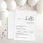 Convite de aniversário 60 minimalista moderno<br><div class="desc">Essa tipografia minimalista 60º convite de aniversário é perfeita para uma festa de aniversário moderna. A simples design apresenta uma tipografia clássica minimalista, a preto e branco, com um toque moderno. Personalizável em qualquer cor. Mantenha o design mínimo e elegante, como está, ou personalize-o adicionando seus próprios gráficos e trabalhos...</div>