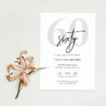 Convite de aniversário 60 minimalista moderno<br><div class="desc">Essa tipografia minimalista 60º convite de aniversário é perfeita para uma festa de aniversário moderna. A simples design apresenta uma tipografia clássica minimalista, a preto e branco, com um toque moderno. Personalizável em qualquer cor. Mantenha o design mínimo e elegante, como está, ou personalize-o adicionando seus próprios gráficos e trabalhos...</div>
