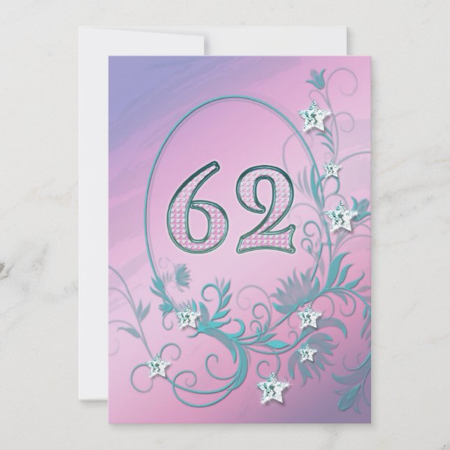 Convite de aniversário 62 anos velho (Frente)