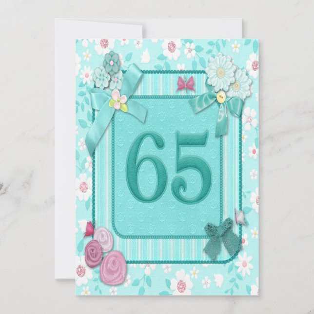 convite de aniversário 65 (Frente)