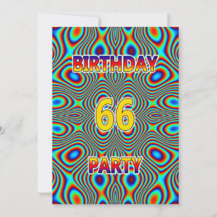 Convite de aniversário 66 Psicodélico