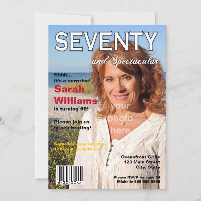 Convite de aniversário 70 da Revista (Frente)