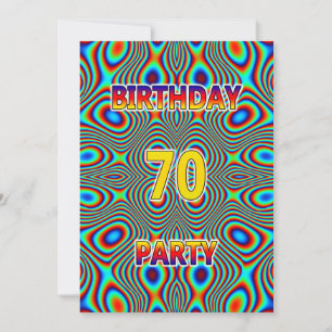 Convite de aniversário 70 Psicodélico