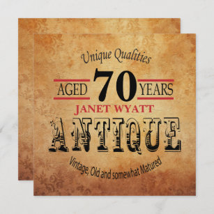 Convite de aniversário 70   Vintage — Idade do faz