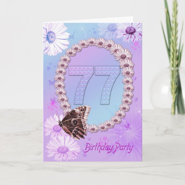 convite de aniversário 77 (Frente)