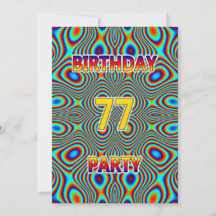 Convite de aniversário 77 Psicodélico