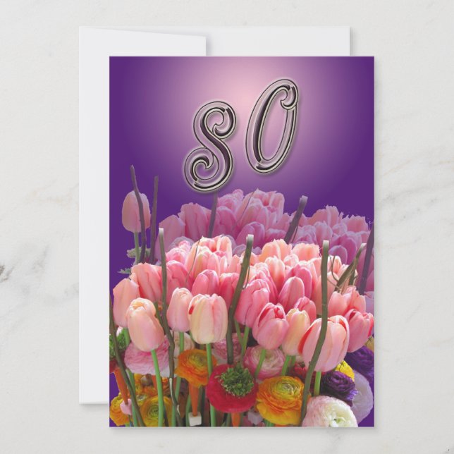 Convite de aniversário 80 (Frente)