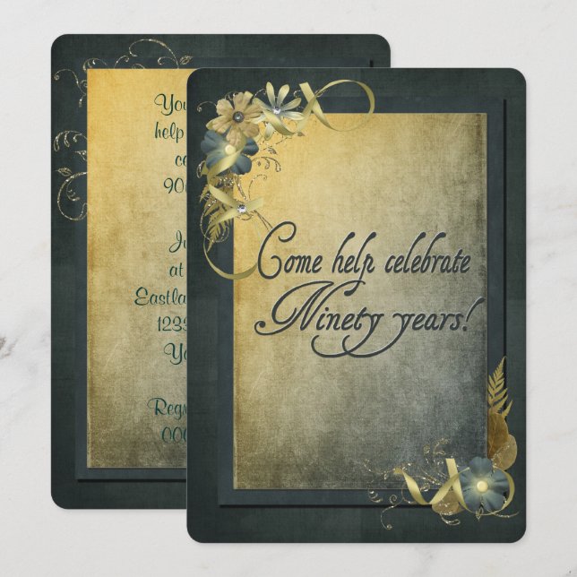 Convite de aniversário 90 (Frente/Verso)