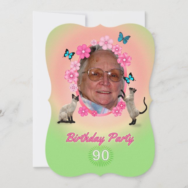 Convite de aniversário 90 (Frente)
