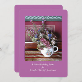 Convite de aniversário 90, Flores no Bule