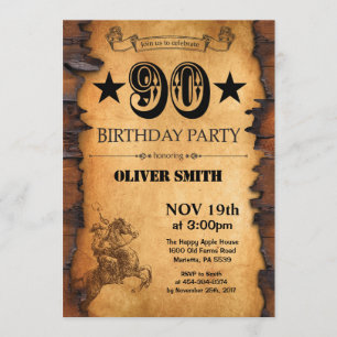 Convite de Aniversário 90 Ocidental
