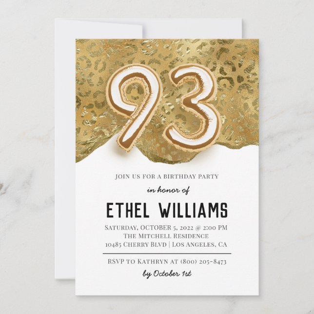 convite de aniversário 93 (Frente)