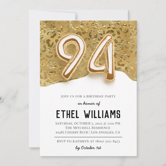 convite de aniversário 94 (Frente)