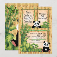 Convite de aniversário Adorável do Urso de Panda