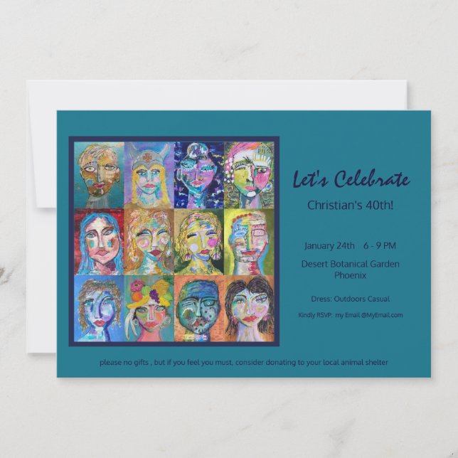 Convite de aniversário Adulto (Frente)