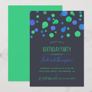 Convite de Aniversário Adulto com Confete Brilhant