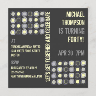 Convite de aniversário Adulto do Funky Blocks