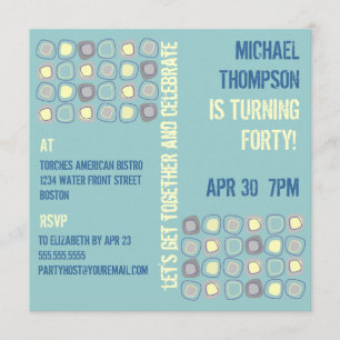 Convite de aniversário Adulto do Funky Blocks