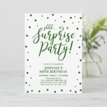 Convite de Aniversário Adulto Surpresa Verde