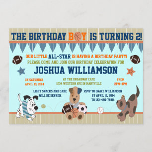 Convite de aniversário All-Star Puppies Boy
